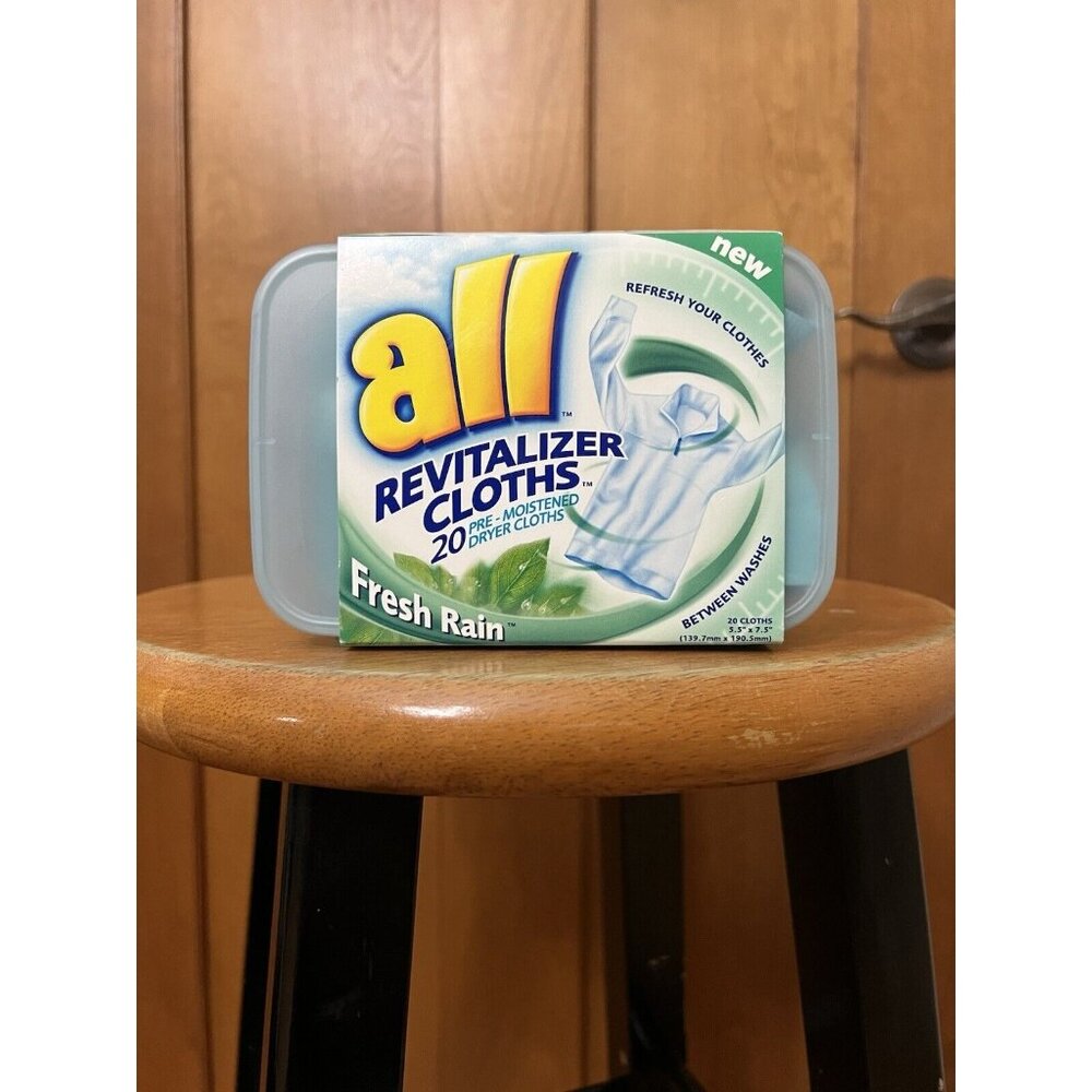 ALL Revitalizer Cloths 20 Pre-Moistened Dryer Cloths Fresh Rain Scent HTF NEW